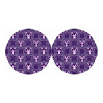 Purple Capricorn Zodiac Pattern Print Car Coasters
