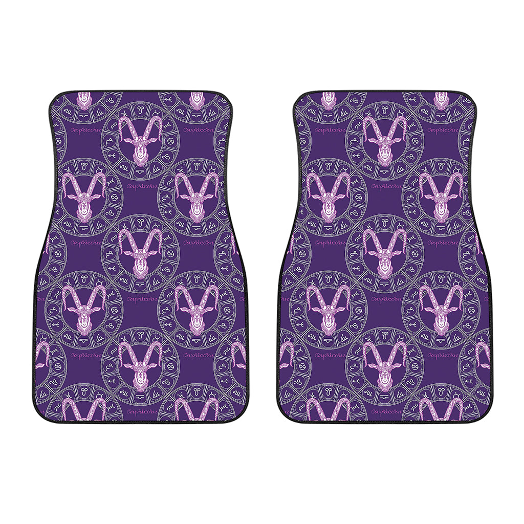 Purple Capricorn Zodiac Pattern Print Front Car Floor Mats