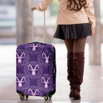 Purple Capricorn Zodiac Pattern Print Luggage Cover