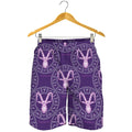 Purple Capricorn Zodiac Pattern Print Men's Shorts