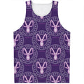 Purple Capricorn Zodiac Pattern Print Men's Tank Top