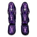 Purple Capricorn Zodiac Pattern Print Muay Thai Shin Guards