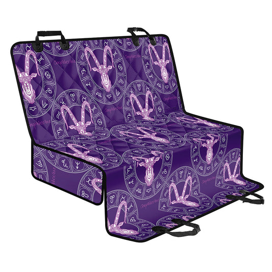 Purple Capricorn Zodiac Pattern Print Pet Car Back Seat Cover