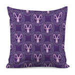 Purple Capricorn Zodiac Pattern Print Pillow Cover