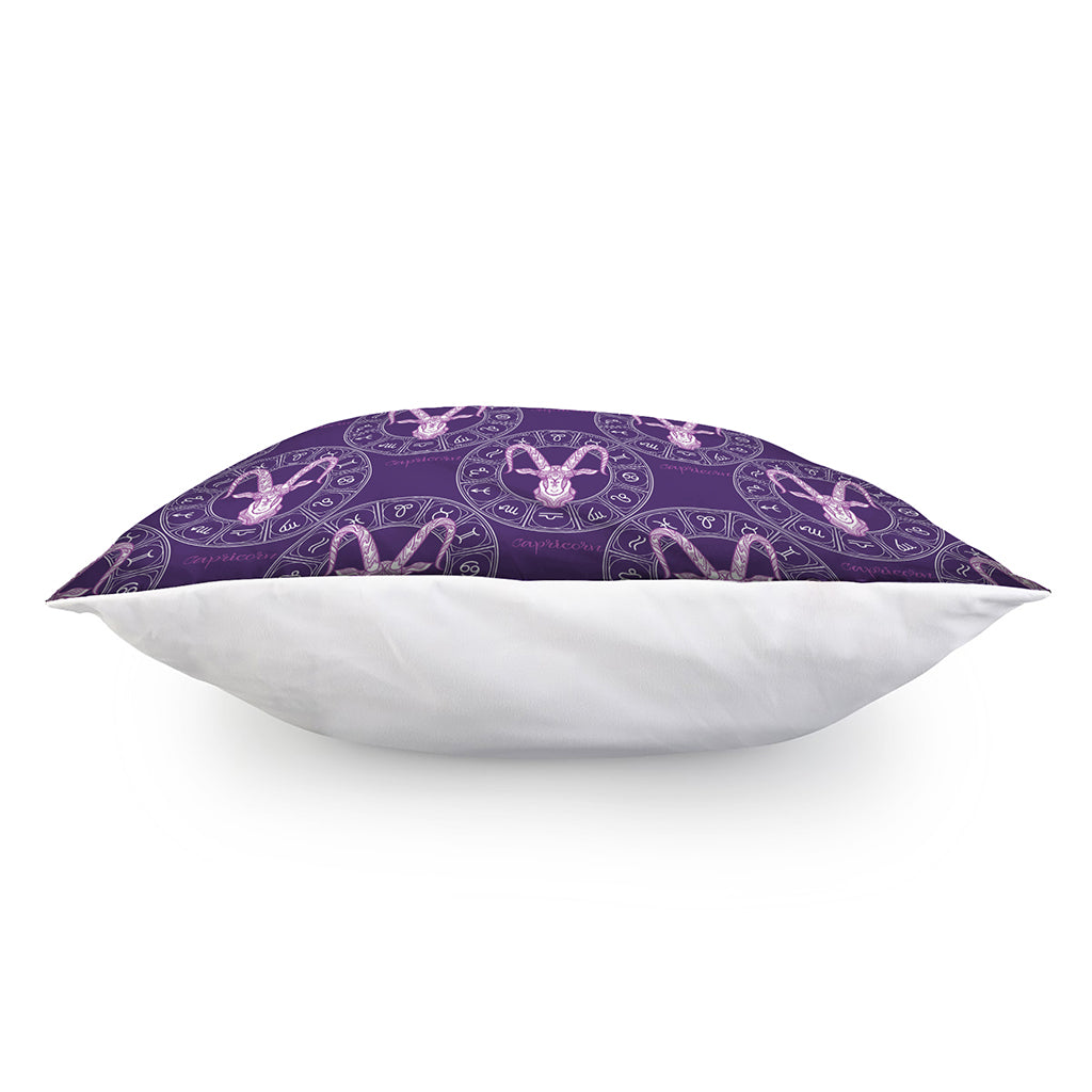 Purple Capricorn Zodiac Pattern Print Pillow Cover