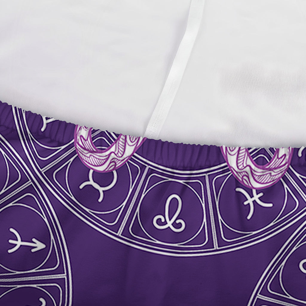 Purple Capricorn Zodiac Pattern Print Sofa Cover