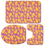 Purple Cheese And Holes Pattern Print 3 Piece Bath Mat Set