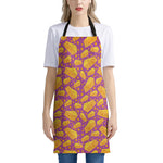 Purple Cheese And Holes Pattern Print Apron