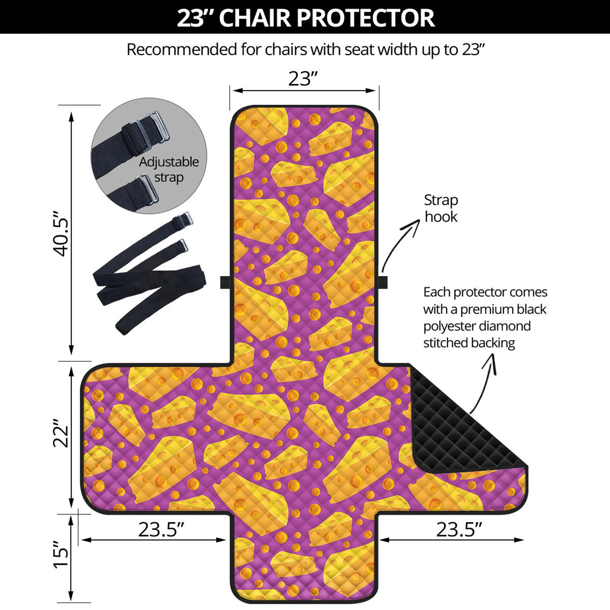 Purple Cheese And Holes Pattern Print Armchair Protector