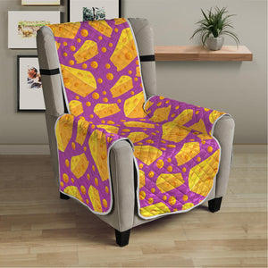 Purple Cheese And Holes Pattern Print Armchair Protector