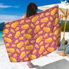 Purple Cheese And Holes Pattern Print Beach Sarong Wrap