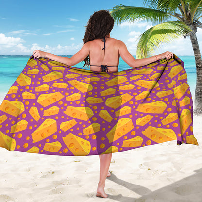 Purple Cheese And Holes Pattern Print Beach Sarong Wrap