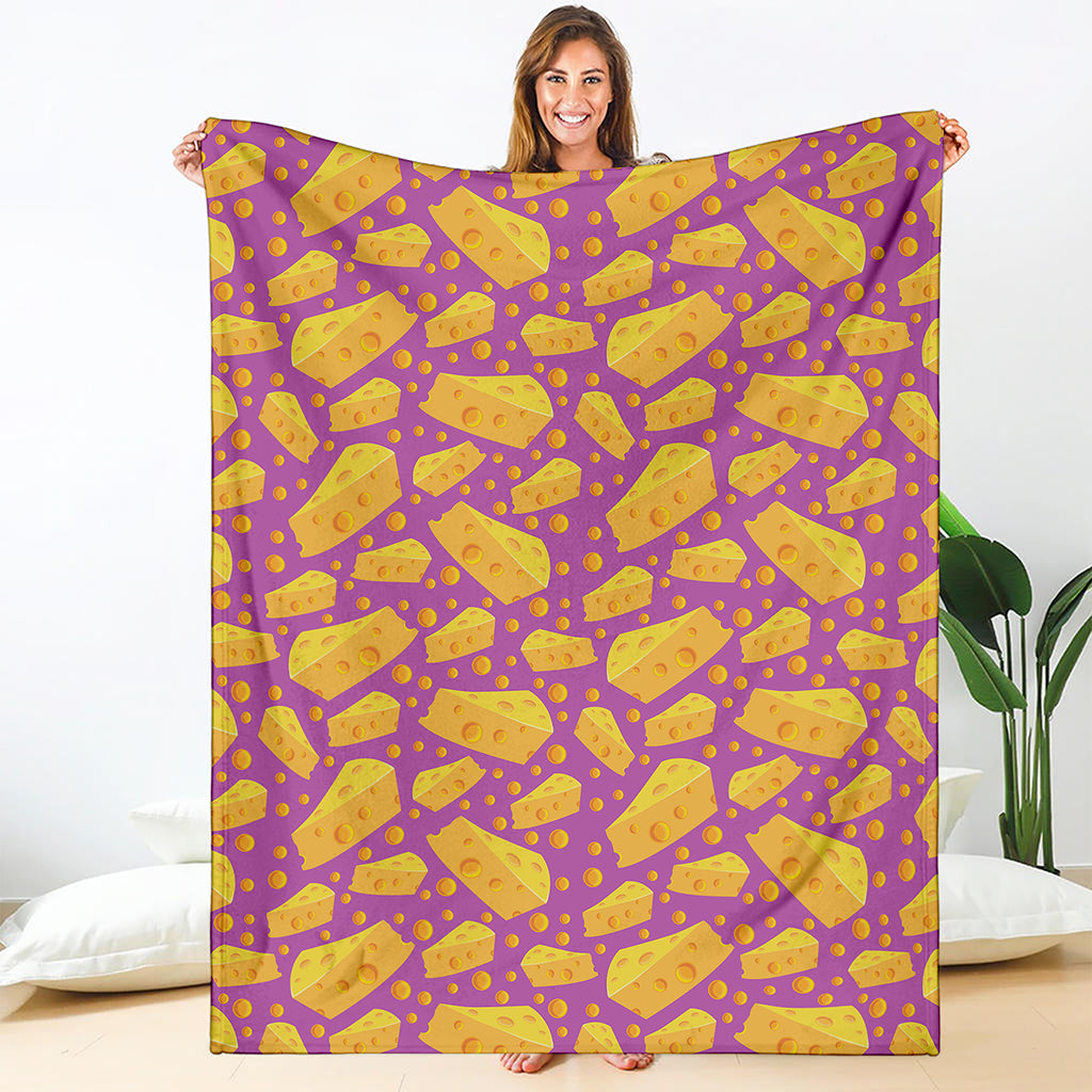 Purple Cheese And Holes Pattern Print Blanket