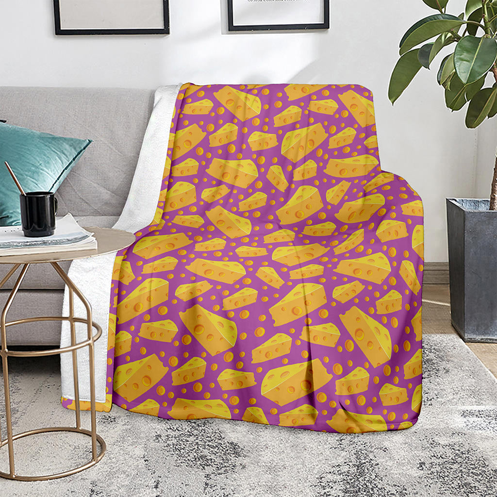 Purple Cheese And Holes Pattern Print Blanket