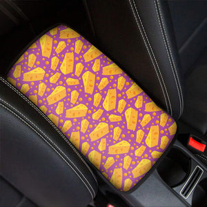 Purple Cheese And Holes Pattern Print Car Center Console Cover