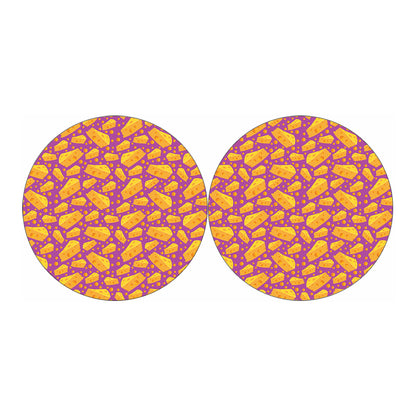 Purple Cheese And Holes Pattern Print Car Coasters