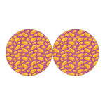 Purple Cheese And Holes Pattern Print Car Coasters