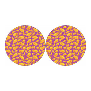 Purple Cheese And Holes Pattern Print Car Coasters