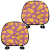 Purple Cheese And Holes Pattern Print Car Headrest Covers