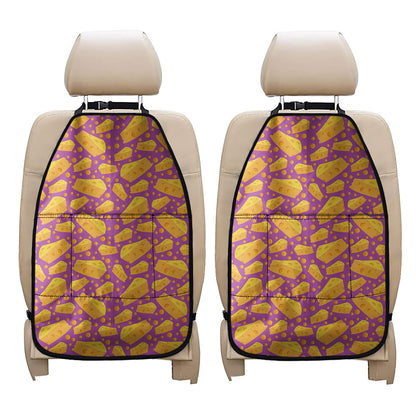 Purple Cheese And Holes Pattern Print Car Seat Organizers