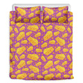 Purple Cheese And Holes Pattern Print Duvet Cover Bedding Set