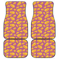Purple Cheese And Holes Pattern Print Front and Back Car Floor Mats