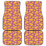 Purple Cheese And Holes Pattern Print Front and Back Car Floor Mats