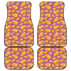 Purple Cheese And Holes Pattern Print Front and Back Car Floor Mats