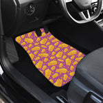 Purple Cheese And Holes Pattern Print Front and Back Car Floor Mats