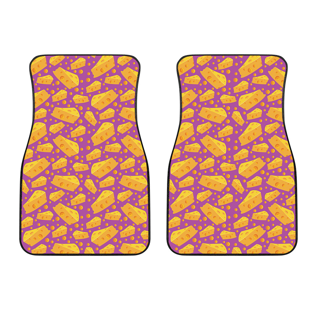 Purple Cheese And Holes Pattern Print Front Car Floor Mats