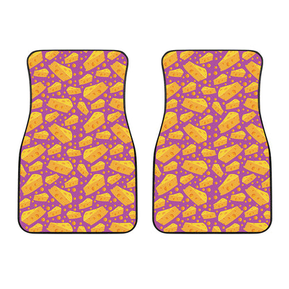 Purple Cheese And Holes Pattern Print Front Car Floor Mats