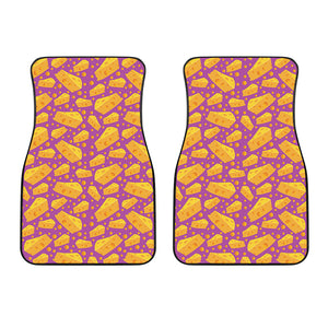 Purple Cheese And Holes Pattern Print Front Car Floor Mats