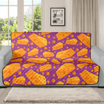 Purple Cheese And Holes Pattern Print Futon Protector