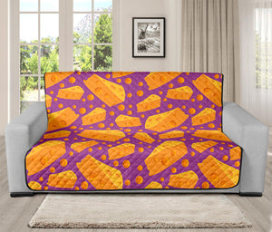 Purple Cheese And Holes Pattern Print Futon Protector