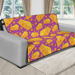 Purple Cheese And Holes Pattern Print Futon Protector