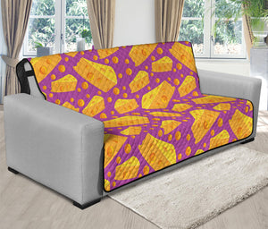 Purple Cheese And Holes Pattern Print Futon Protector