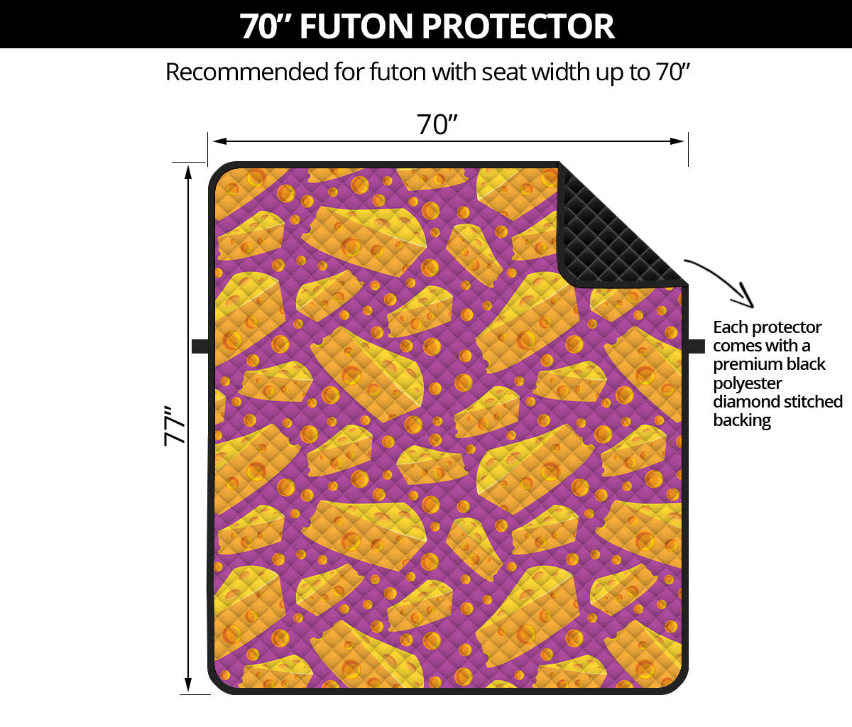 Purple Cheese And Holes Pattern Print Futon Protector