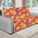 Purple Cheese And Holes Pattern Print Futon Protector