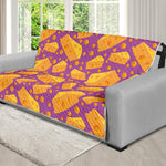 Purple Cheese And Holes Pattern Print Futon Protector