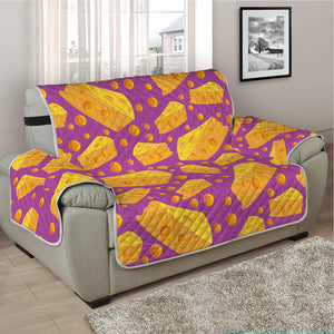 Purple Cheese And Holes Pattern Print Half Sofa Protector