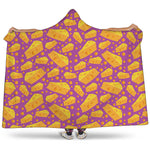Purple Cheese And Holes Pattern Print Hooded Blanket