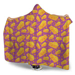Purple Cheese And Holes Pattern Print Hooded Blanket