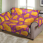 Purple Cheese And Holes Pattern Print Loveseat Protector