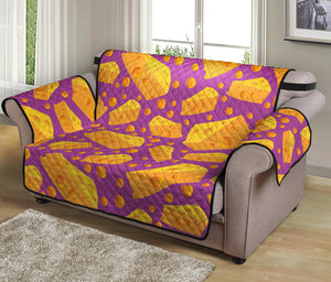 Purple Cheese And Holes Pattern Print Loveseat Protector