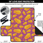 Purple Cheese And Holes Pattern Print Loveseat Protector