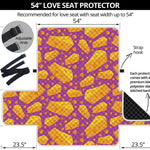 Purple Cheese And Holes Pattern Print Loveseat Protector