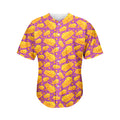 Purple Cheese And Holes Pattern Print Men's Baseball Jersey