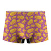 Purple Cheese And Holes Pattern Print Men's Boxer Briefs