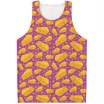 Purple Cheese And Holes Pattern Print Men's Tank Top