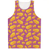 Purple Cheese And Holes Pattern Print Men's Tank Top